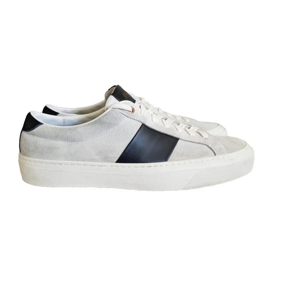 Good Man Brand Legacy Lo Top Midtown Sneakers Light Grey Suede/ Vachetta Sz 9.5